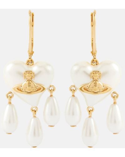 Vivienne Westwood Sheryl Orb Embellished Drop Earrings - White
