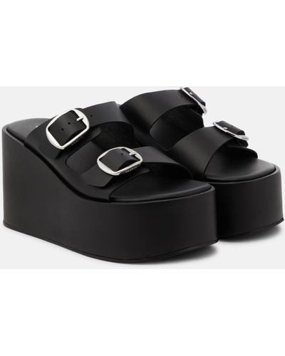 Coperni Leather Platform Sandals - Black