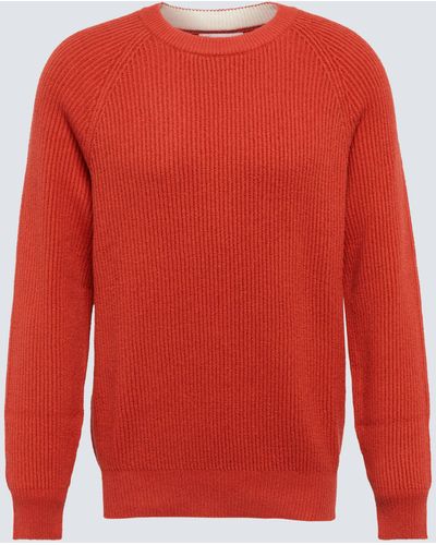 Brunello Cucinelli Ribbed-knit Cotton Sweater - Red