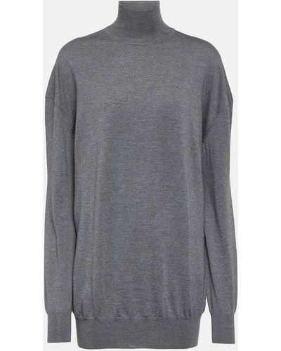 Khaite Delilah Wool Turtleneck Sweater - Grey