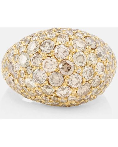 Octavia Elizabeth Champagne Dome 18kt Gold Ring With Diamonds - Metallic