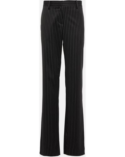 Magda Butrym Pinstripe Low-rise Straight Wool Pants - Black