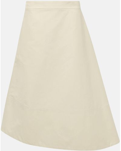 Jil Sander Asymmetric Cotton Midi Skirt - Natural