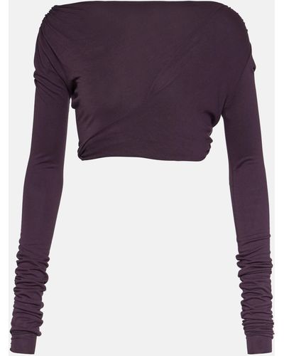 Rick Owens Lilies Jersey Cropped Top - Purple