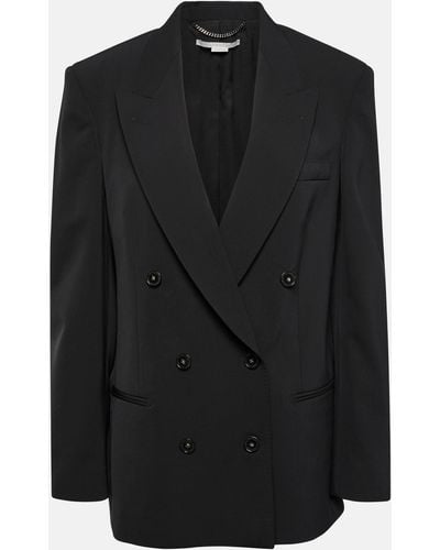 Stella McCartney Oversized Double-breasted Wool-blend Jacket - Black