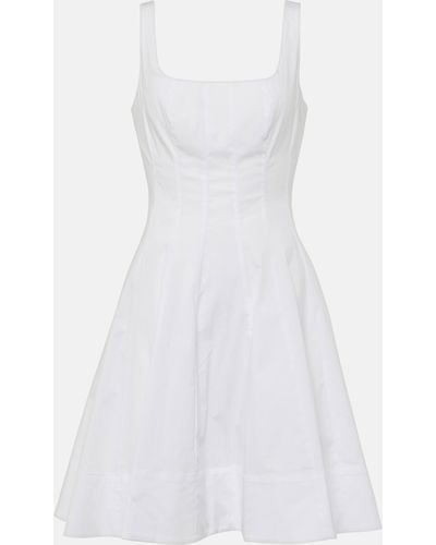 STAUD Wells Cotton Poplin Minidress - White