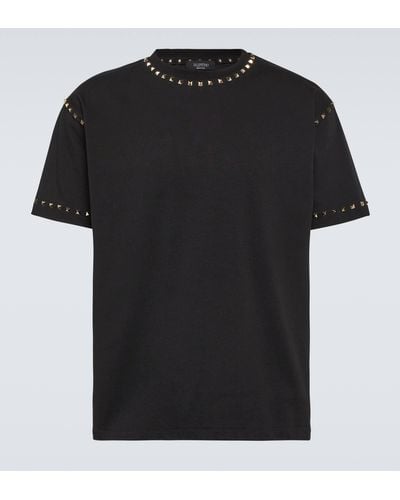 Valentino Rockstud Cotton Jersey T-shirt - Black