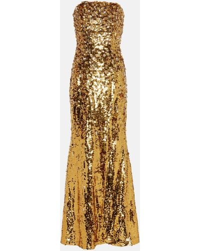 Carolina Herrera Sequin-embellished Gown - Metallic