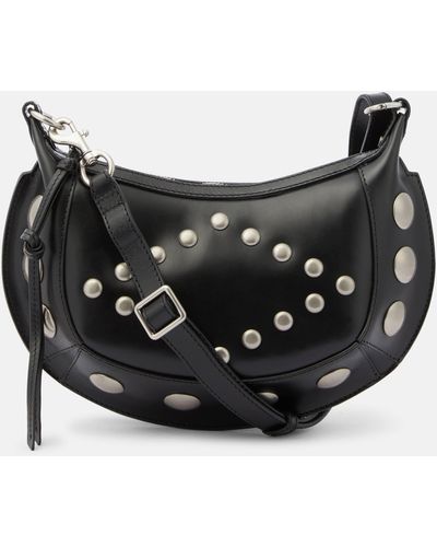 Isabel Marant Oskan Moon Leather Shoulder Bag - Black