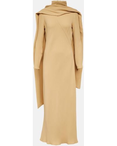 The Row Pascal Scarf-neck Silk Gown - Natural