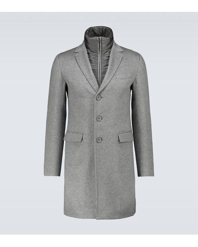 Herno Layered Cashmere Overcoat - Grey