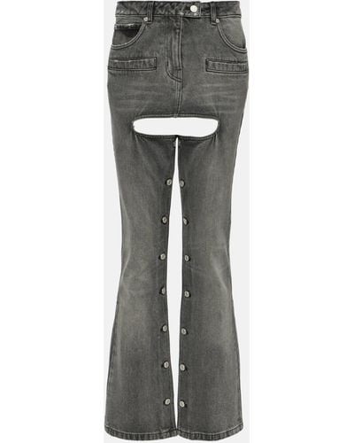 Courreges Button-down Straight Jeans - Grey