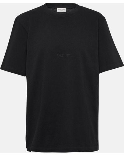 Saint Laurent T-Shirt With Logo - Black