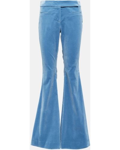 Dorothee Schumacher Elegance Softness Velvet Flared Pants - Blue