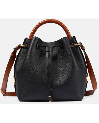 Chloé Marcie Small Leather Bucket Bag - Black