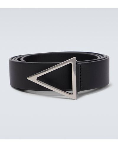 Bottega Veneta Triangle Buckle Leather Belt - Black