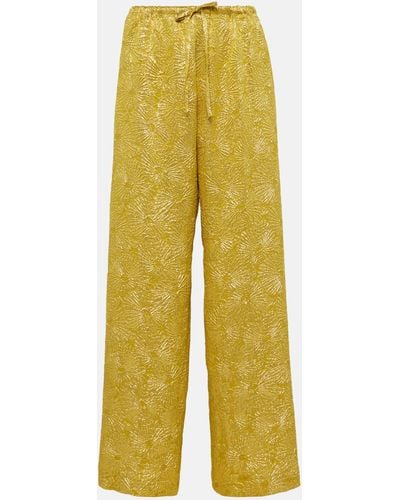 Dries Van Noten Puvis Floral Wide-leg Pants - Yellow
