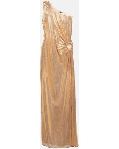 Oséree One-shoulder Lame Gown - Natural
