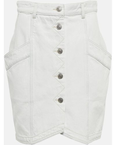 Isabel Marant Sabel High-rise Denim Miniskirt - White