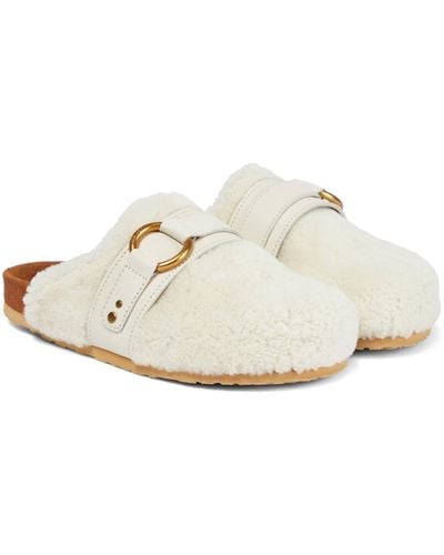 See By Chloé Gema Shearling Mules - White