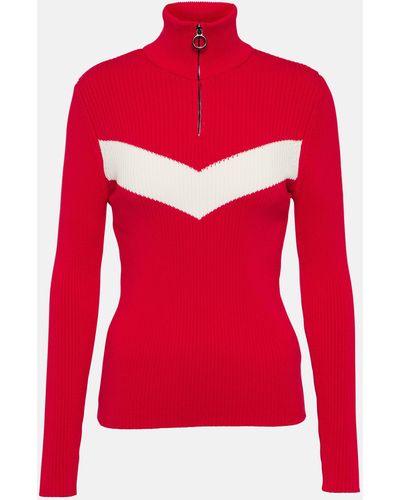 Fusalp Andromede Ribbed-knit Half-zip Sweater - Red