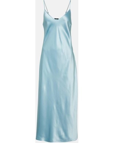 JOSEPH Clea Silk Satin Slip Dress - Blue