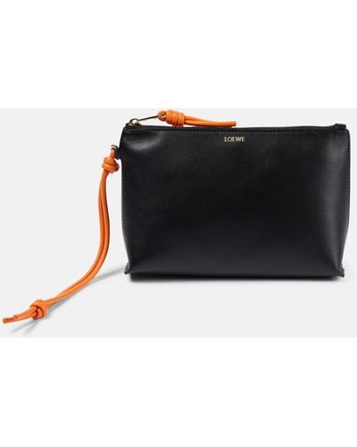 Loewe Knot Foil-logo Leather Pouch - Black