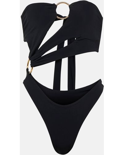 Louisa Ballou Strapless Cutout Swimsuit - Black