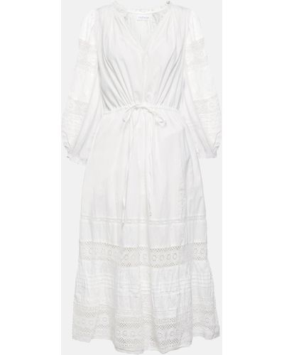 Velvet Chanelle Cotton Midi Dress - White
