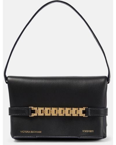 Victoria Beckham Mini Chain Leather Shoulder Bag - Black