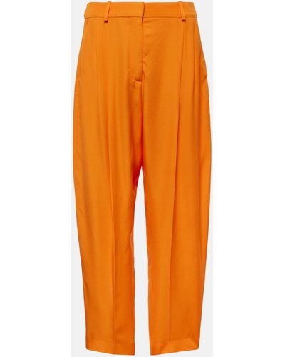 Stella McCartney Iconic High-rise Cropped Pants - Orange