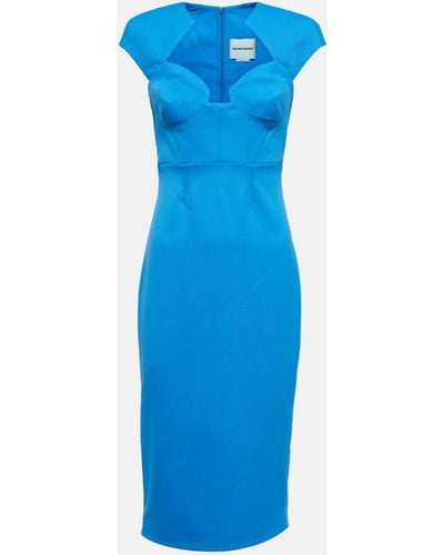 Roland Mouret Cap Sleeve Midi Dress - Blue