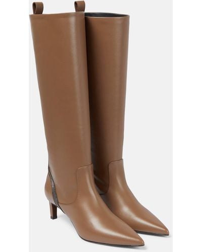 Brunello Cucinelli Leather Knee-high Boots - Brown