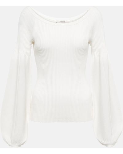 Dorothee Schumacher Sleek Ribs Wool-blend Sweater - White
