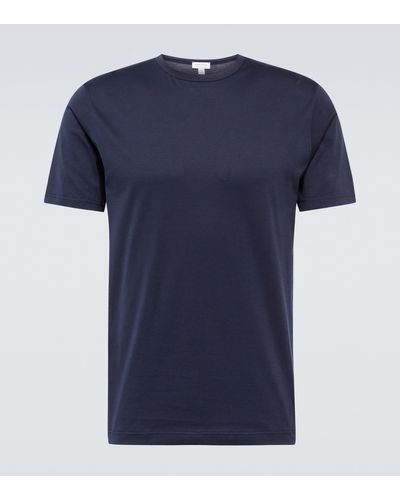 Sunspel T-Shirt Classic aus Baumwolle - Blau