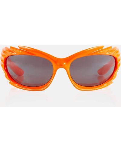 Balenciaga Spike Rectangular Sunglasses - Orange