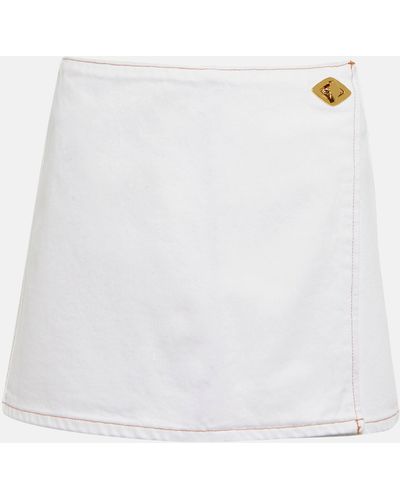 Ganni Denim Miniskirt - White