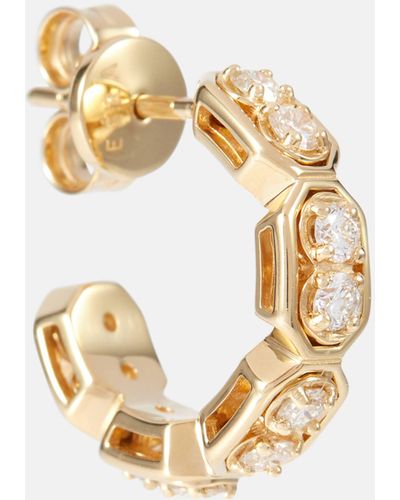 Eera Roma Small 18kt Gold Single Hoop Earring With Diamonds - Metallic