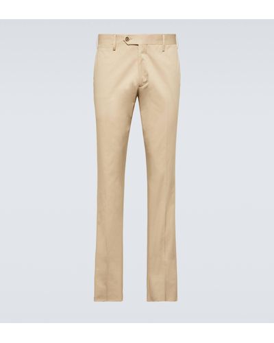 Lardini Straight Cotton Pants - Natural