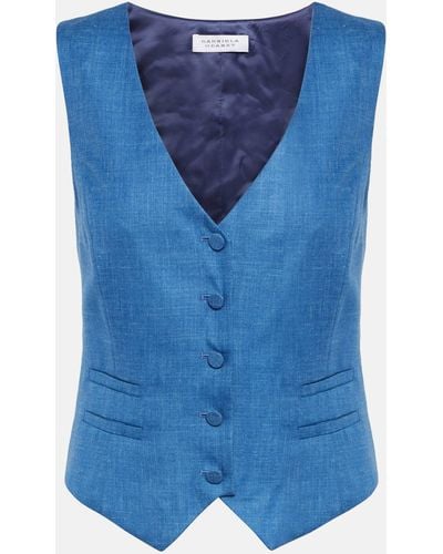 Gabriela Hearst Coleridge Wool-blend Vest - Blue