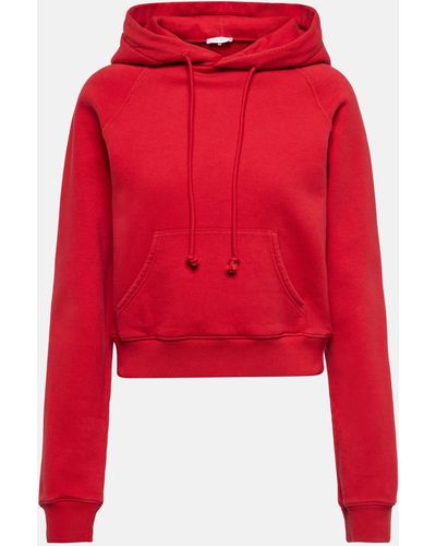The Row Timmi Cropped Cotton-blend Jersey Hoodie - Red
