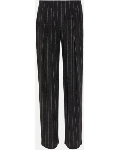 Norma Kamali Low-rise Pinstripe Straight Pants - Black