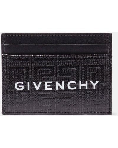 Givenchy 4g-logo Canvas And Leather Card Holder - Black