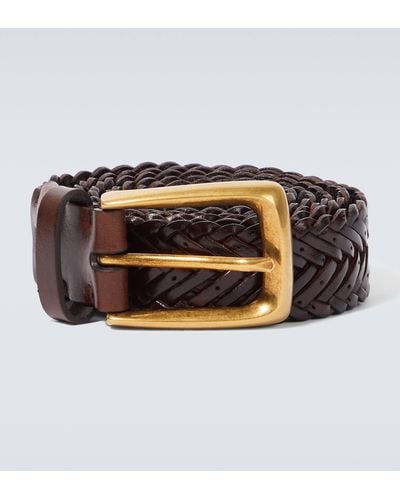 Brunello Cucinelli Braided Leather Belt - Metallic