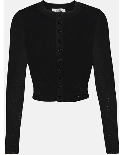 Victoria Beckham Cropped Knit Cardigan - Black