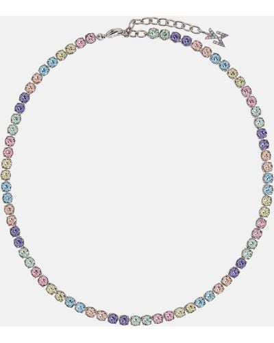 AMINA MUADDI Tennis Crystal-embellished Necklace - Multicolour