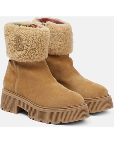Bogner Turin Suede And Shearling Ankle Boots - Brown