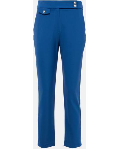 Veronica Beard Renzo High-rise Cropped Slim Pants - Blue