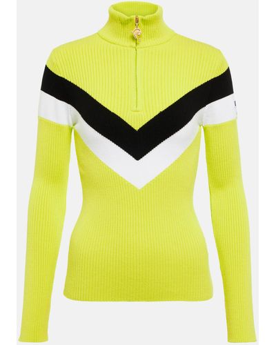 Emilio Pucci X Fusalp Ribbed-knit Half-zip Sweater - Yellow