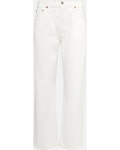 Citizens of Humanity Neve Mid-rise Straight Jeans - White
